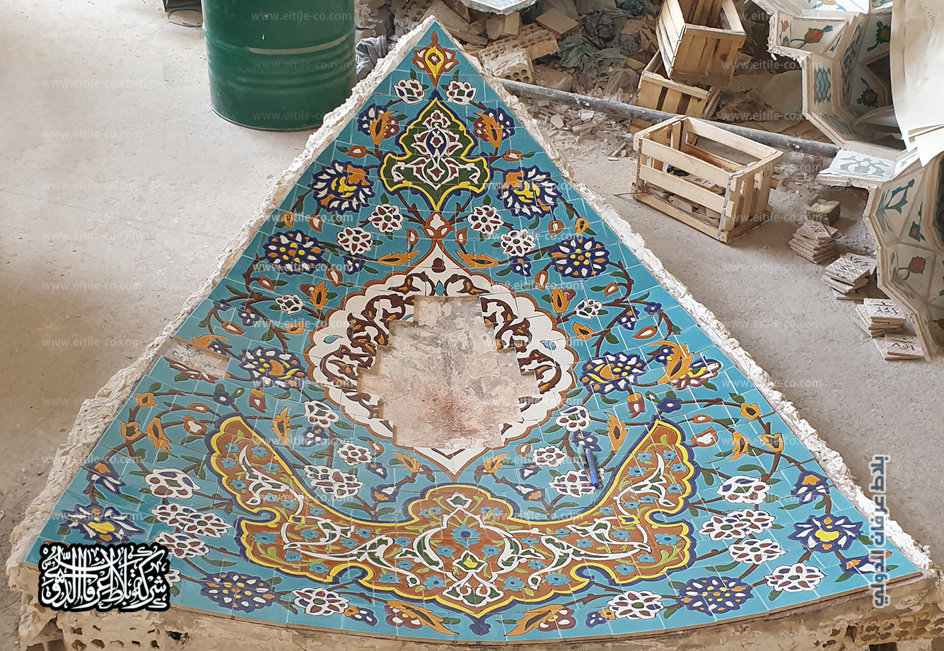 Under dome tile panel manufacturer, Al Harthi mosque, Buwshar Zone, Muscat, Oman, www.eitile-co.com