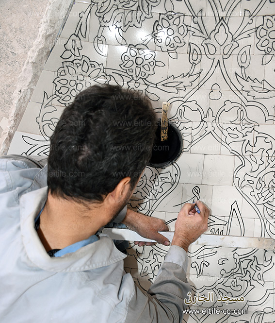 Under dome tile panel manufacturer, Al Harthi mosque, Buwshar Zone, Muscat, Oman, www.eitile-co.com