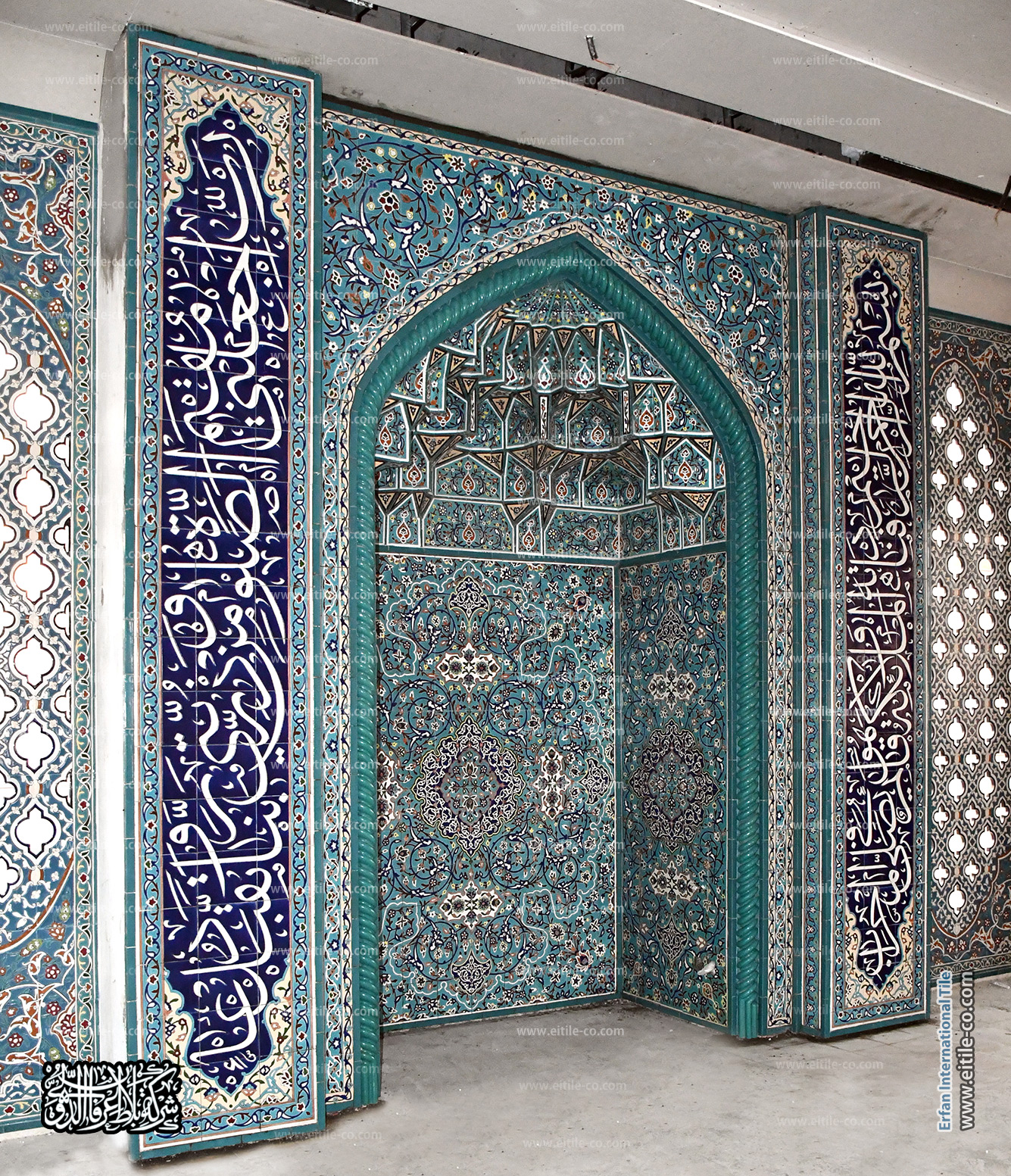 Ceramic rope tiles for mosque mihrab decoration, www.eitile-co.com