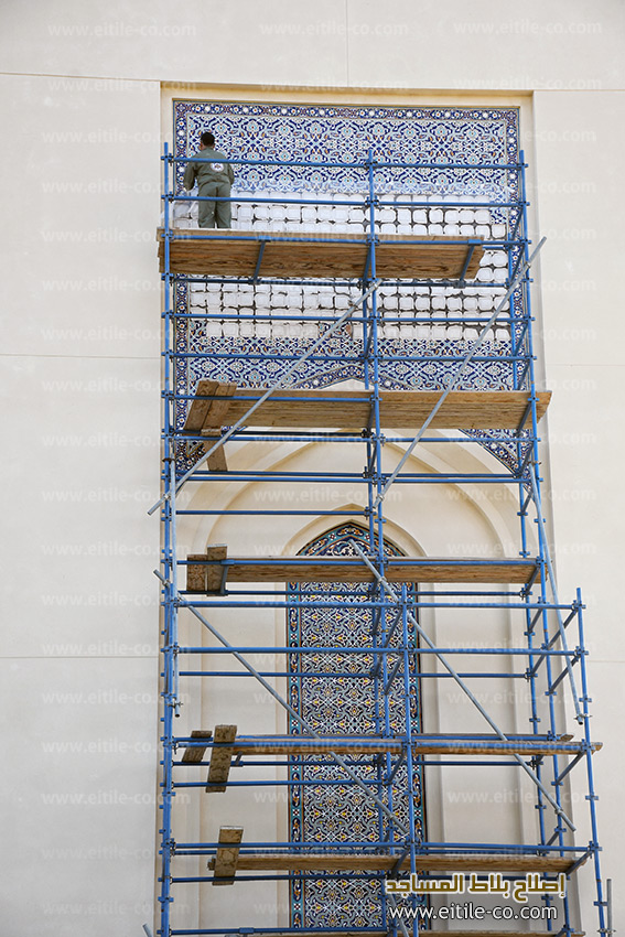 Oman, Sohar Sultan Qaboos grand mosque tile restoration work, www.eitile-co.com