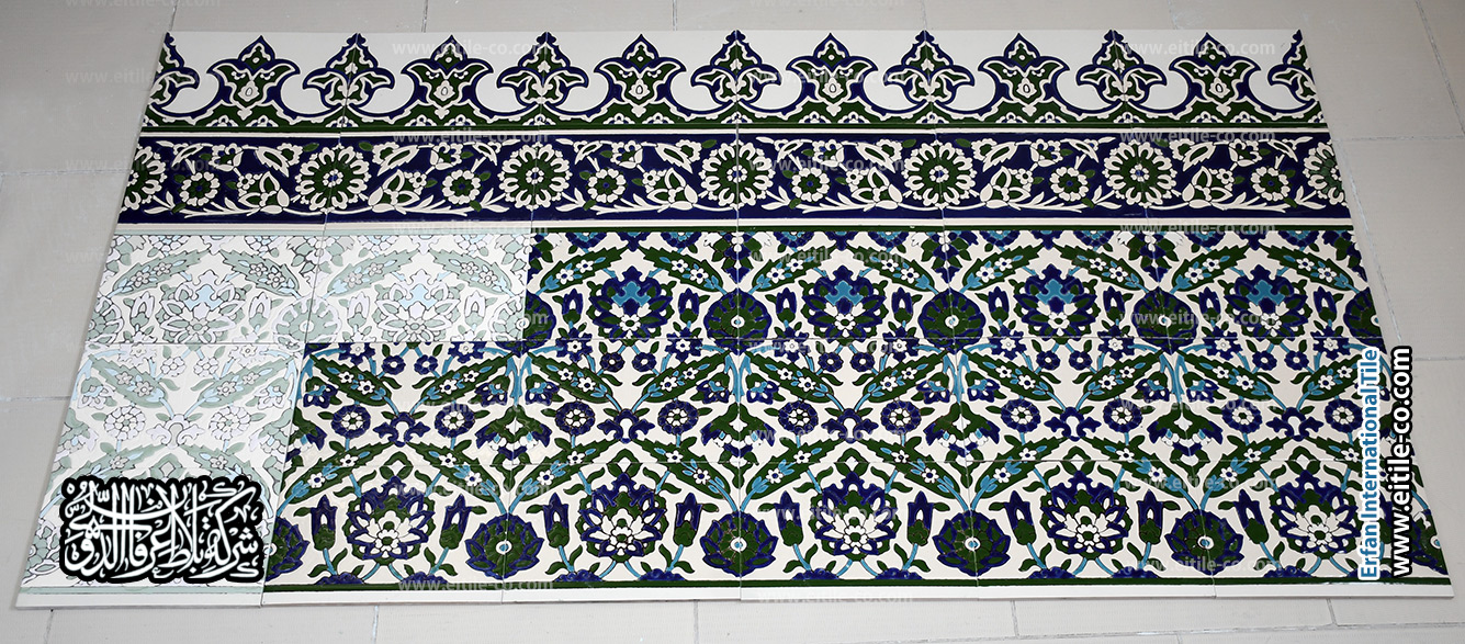 بلاط فني مرسوم يدويًا، من تصميم وتصنيع EITILE لتزيين المساحات الداخلية بأناقة وتميّز. | www.eitile-co.com