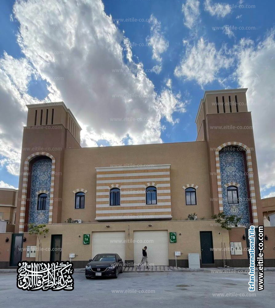 فن للمساحات الخارجية: بلاط يدوي يثري واجهات الفلل السعودية, www.eitile-co.com