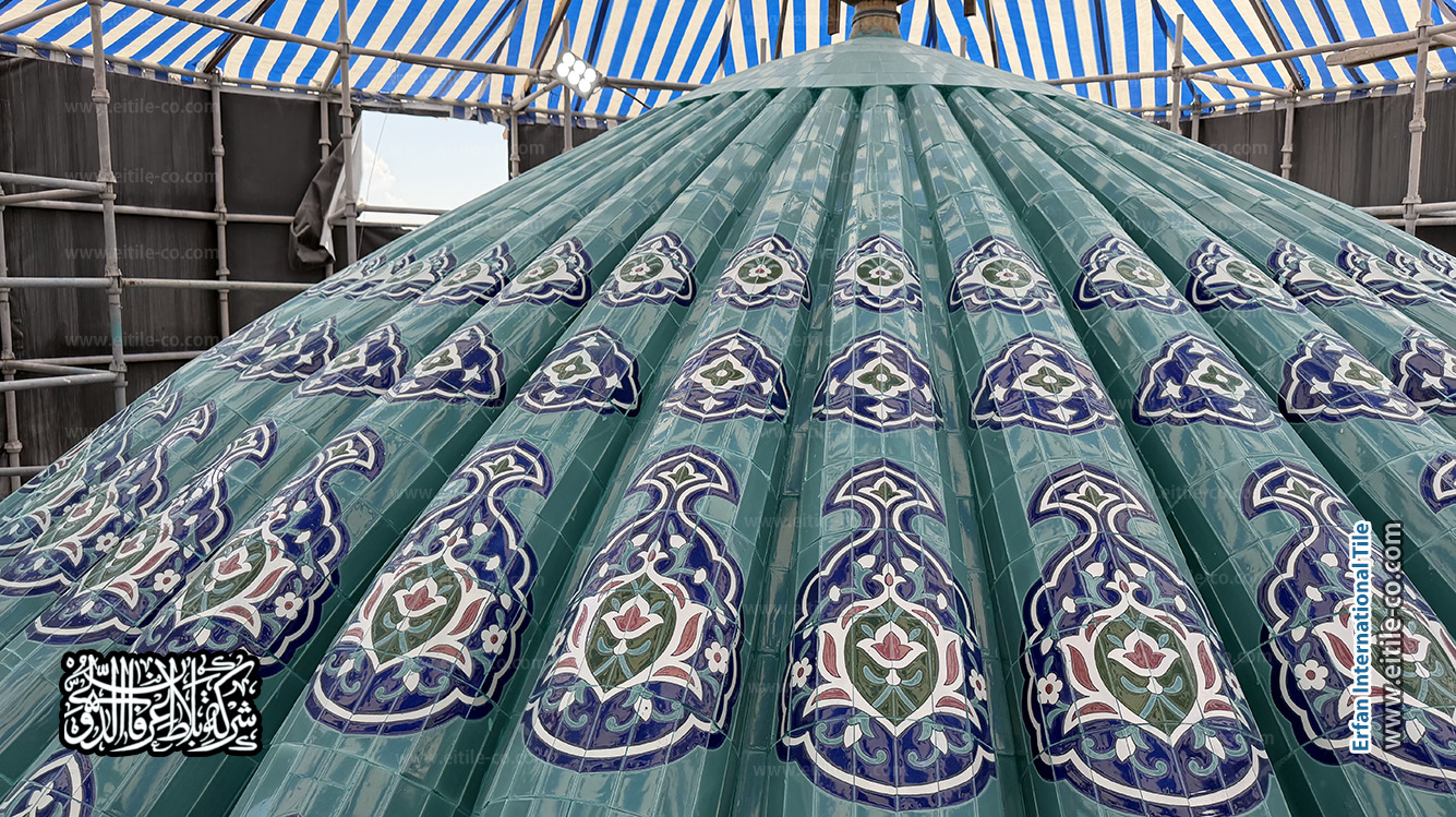 قامت شركة عرفان الدولية بتصميم وتصنيع وتركيب البلاط المصنوع يدويًا لقبة ضريح الإمام أبي منصور الماتريدي في سمرقند, www.eitile-co.com